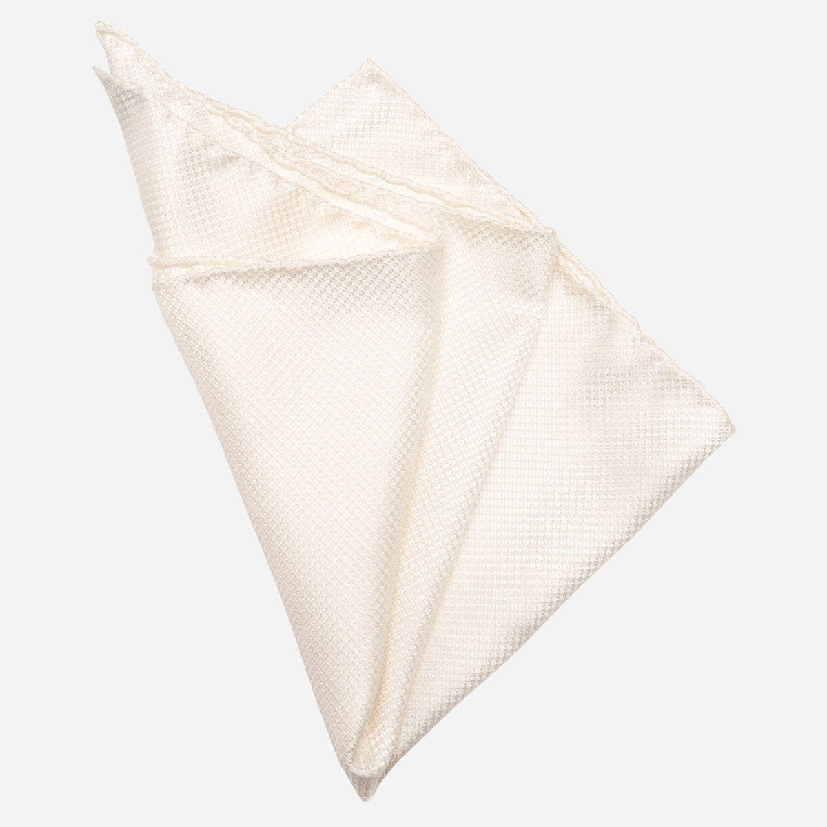 Luxury Italian White Silk Pocket Square