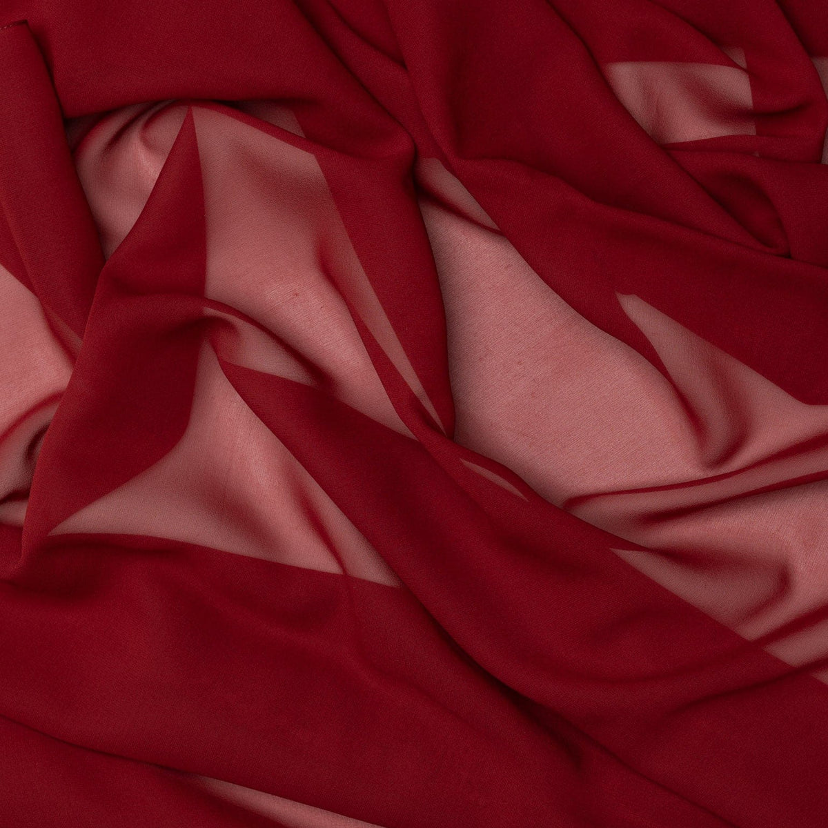 Burgundy Large Silk Georgette Wrap Shawl