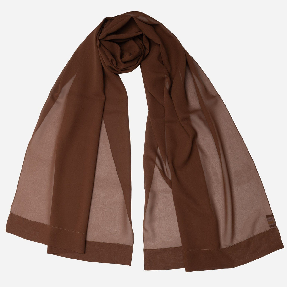 Brown Large Silk Georgette Wrap Shawl