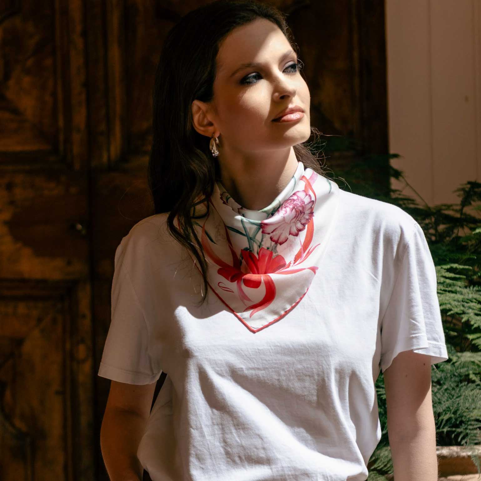 Ladies luxury handmade Italian silk bandana scarf