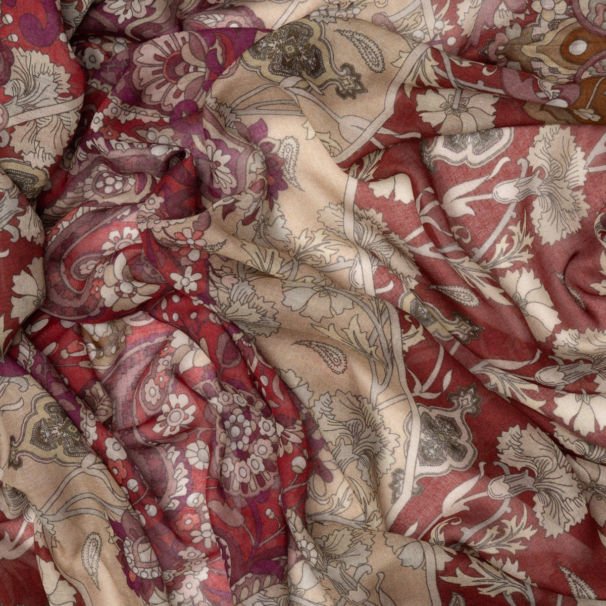 Berry Red Modal Cashmere Square Scarf