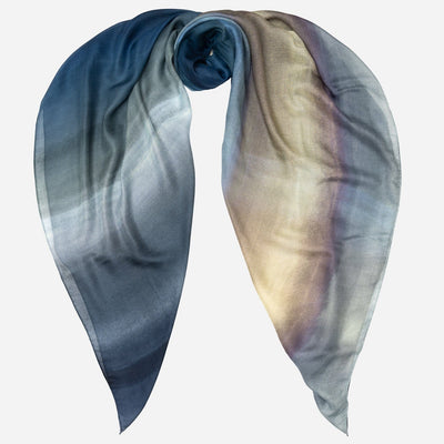 Ocean Blue Modal Silk Square Scarf