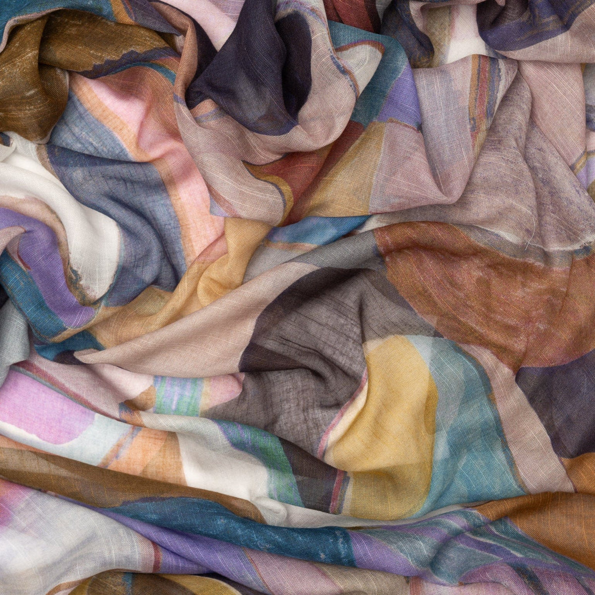 Blue and Plum Modal Cotton Silk Scarf