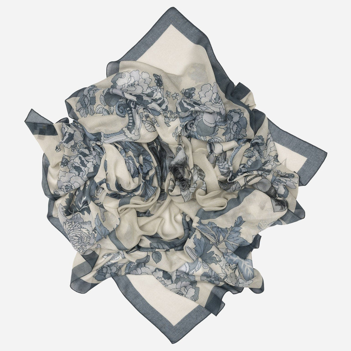 Dusty Blue Modal Cashemere Square Scarf