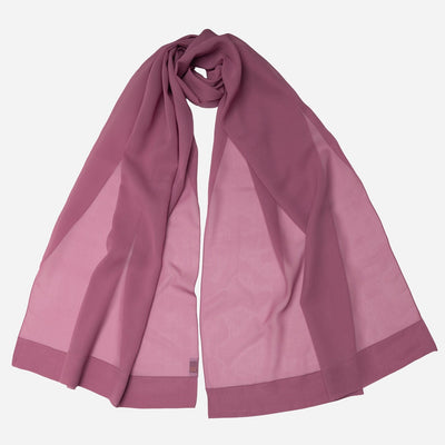 Plum Large Silk Georgette Wrap Shawl