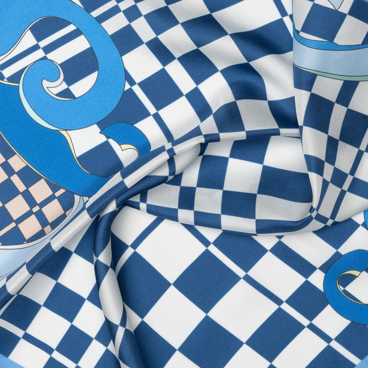 Women's Silk Bandana Abstract Blue