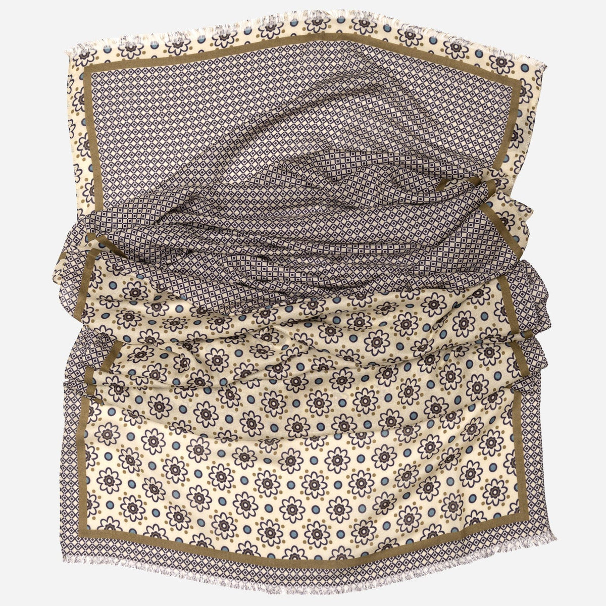 Italian Designer Beige Modal Twill Scarf