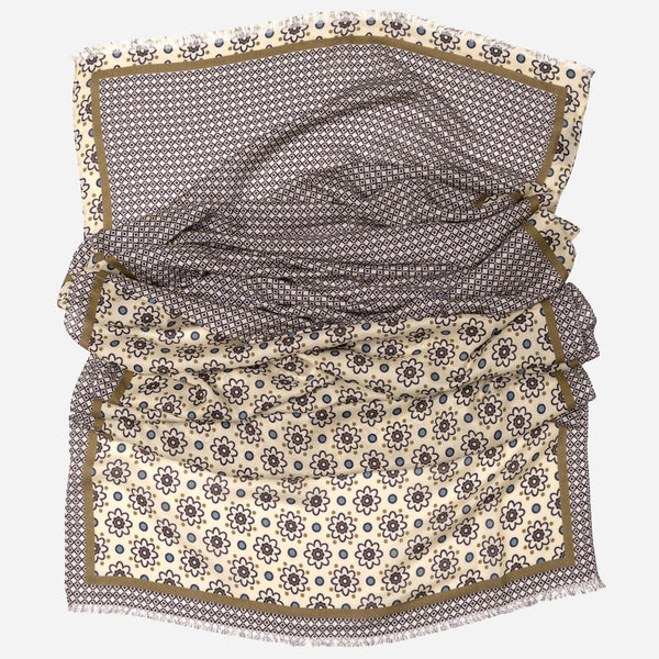 Italian Designer Beige Modal Twill Scarf