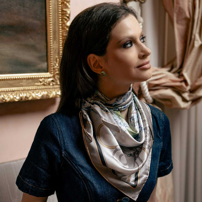 Women's  best Italian silk square scarf