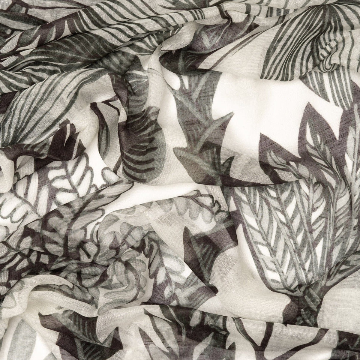 Black Modal Cotton Silk Square Scarf