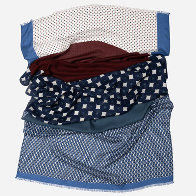 Italian Designer Blue Modal Twill Scarf