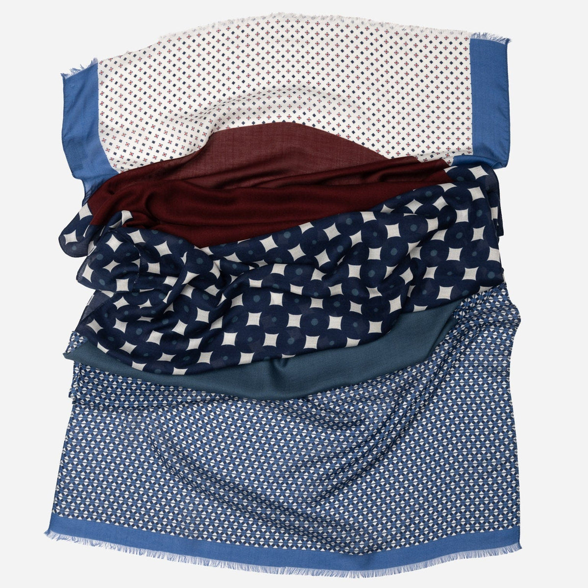 Italian Designer Blue Modal Twill Scarf