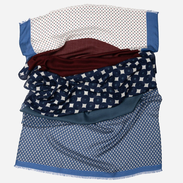 Italian Designer Blue Modal Twill Scarf