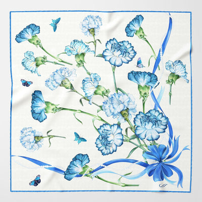 Women's blue silk designer bandana scarf