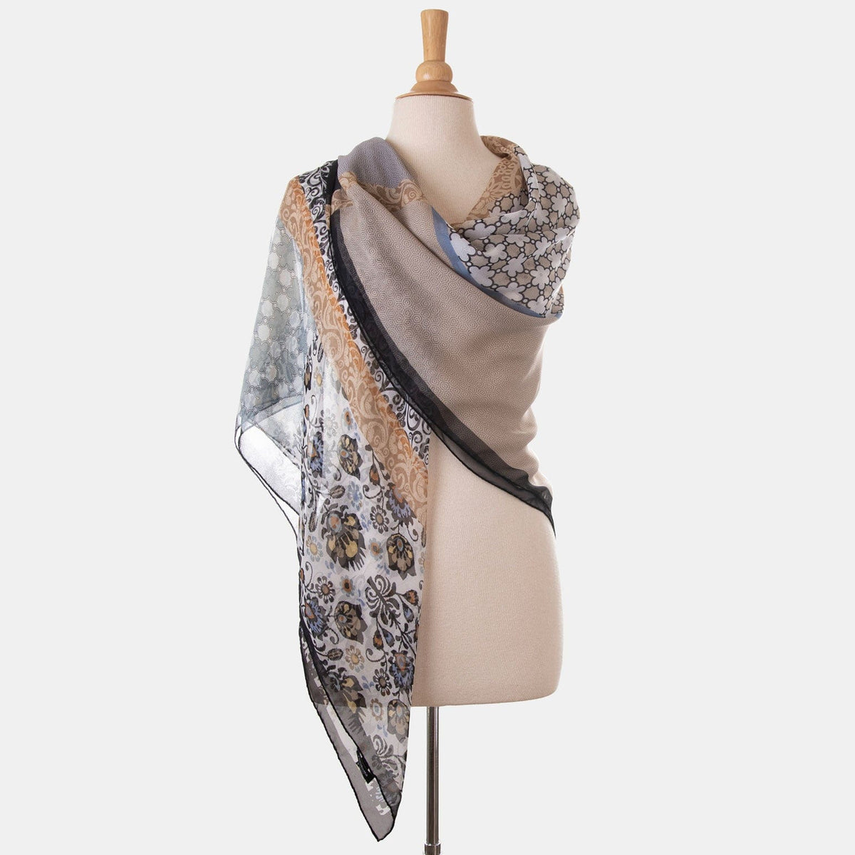 Extra Large Beige Silk Square Scarf