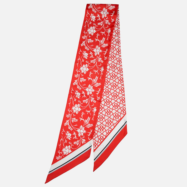 Loretta - Foulard fin en soie - Rouge Ferrari