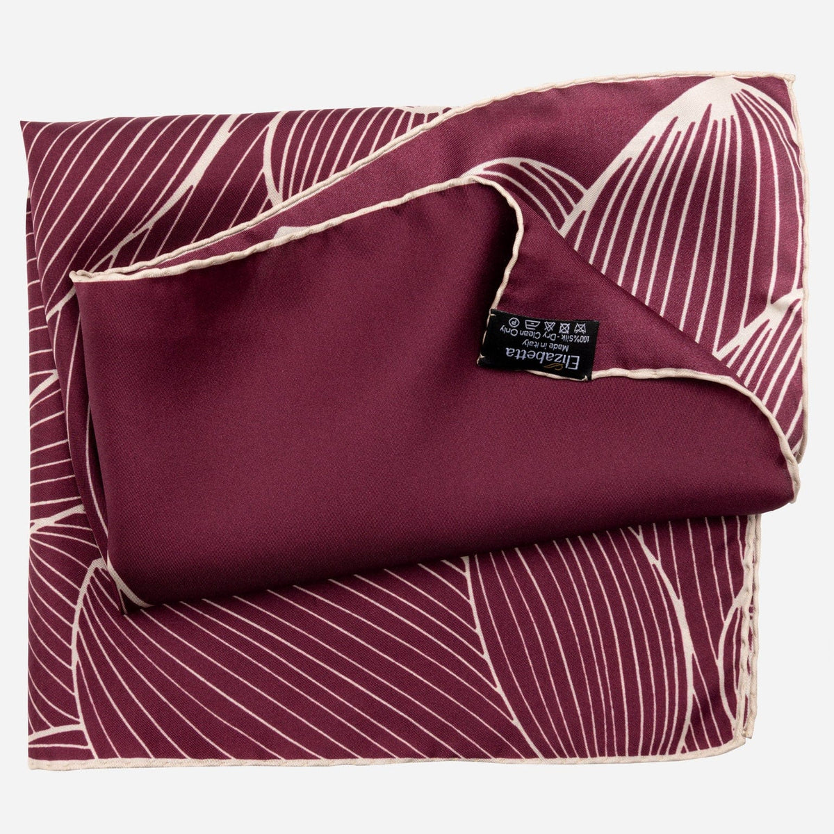 Burgundy Floral Italian Silk Bandana