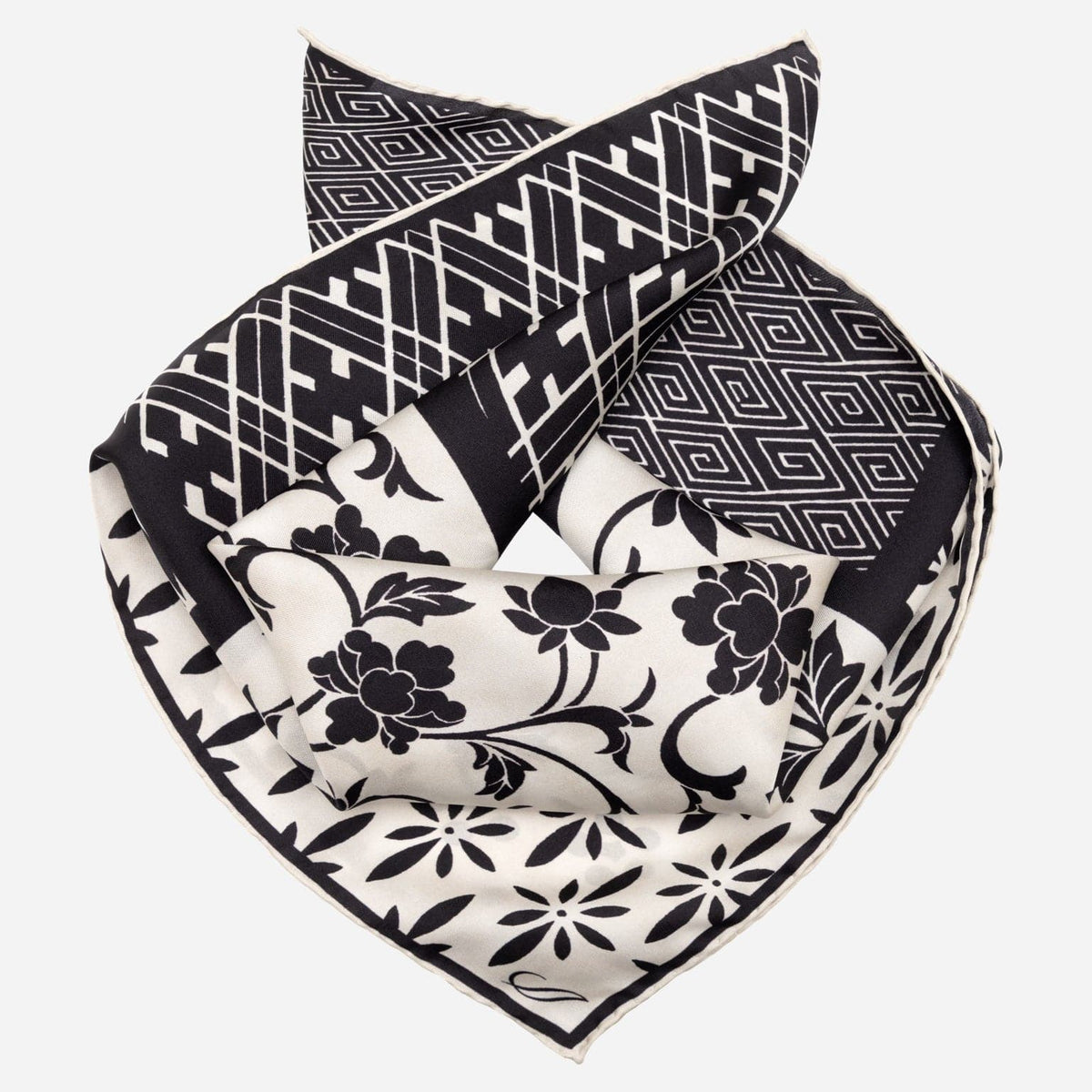 Black Italian Silk Bandana for Women