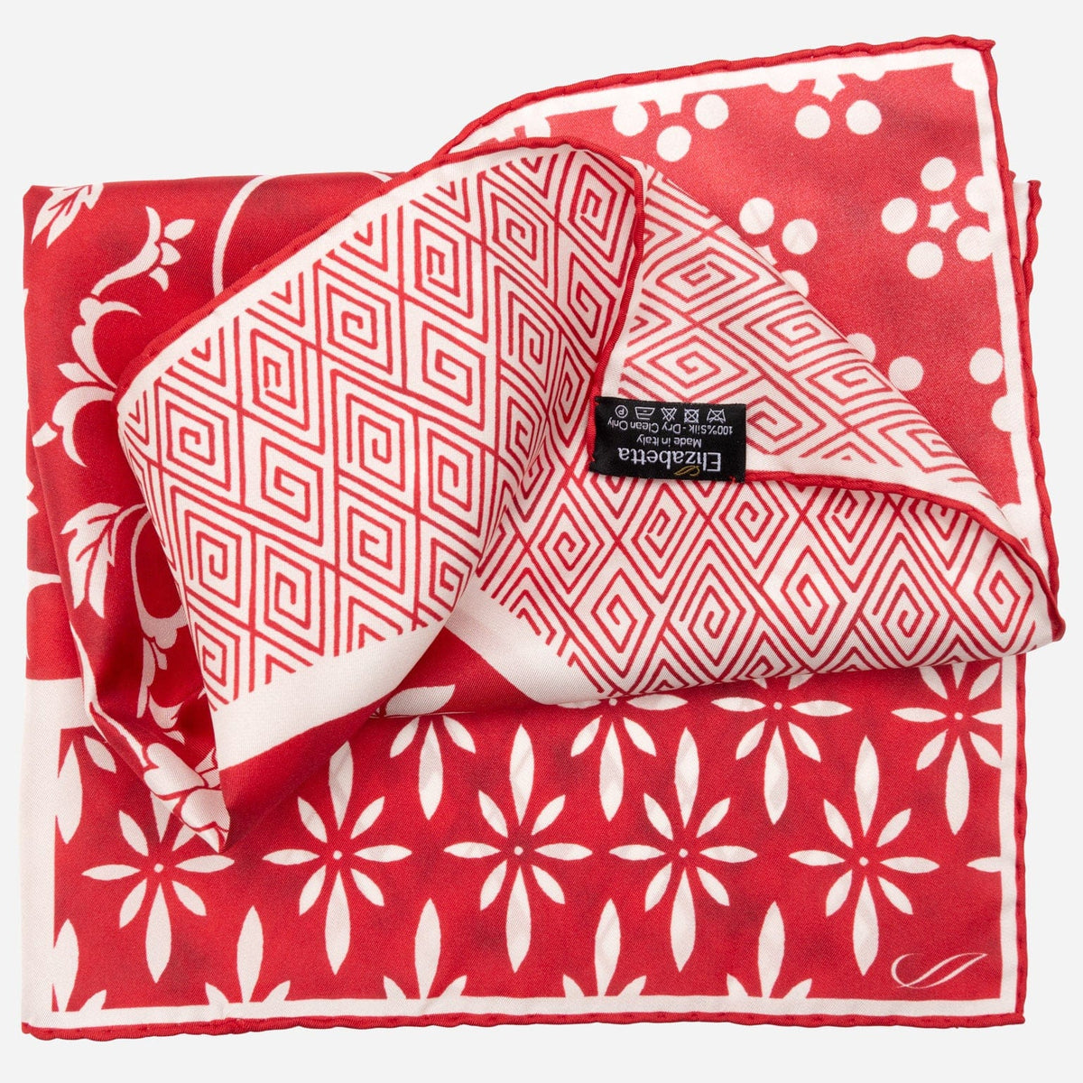 Red Italian Silk Bandana for Women