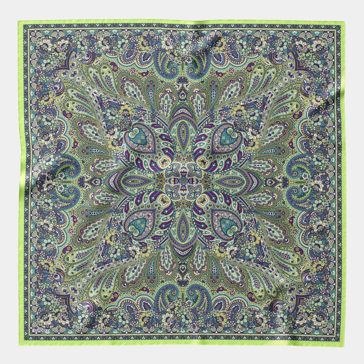 Extra Large Green Silk Square Scarf