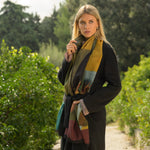 Italian Designer Earth Tones Wool Scarf