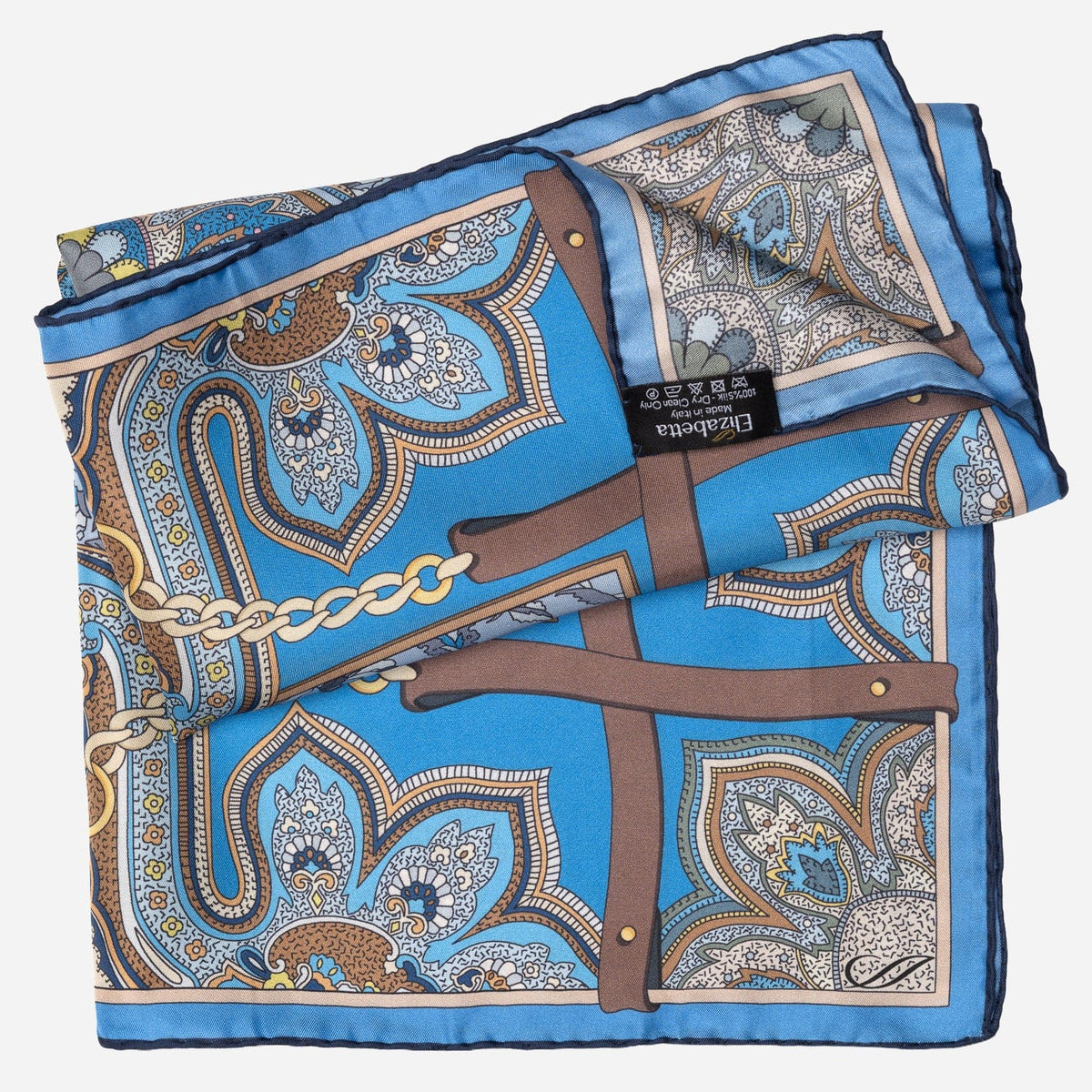 Women's Silk Bandana Ocean Blue