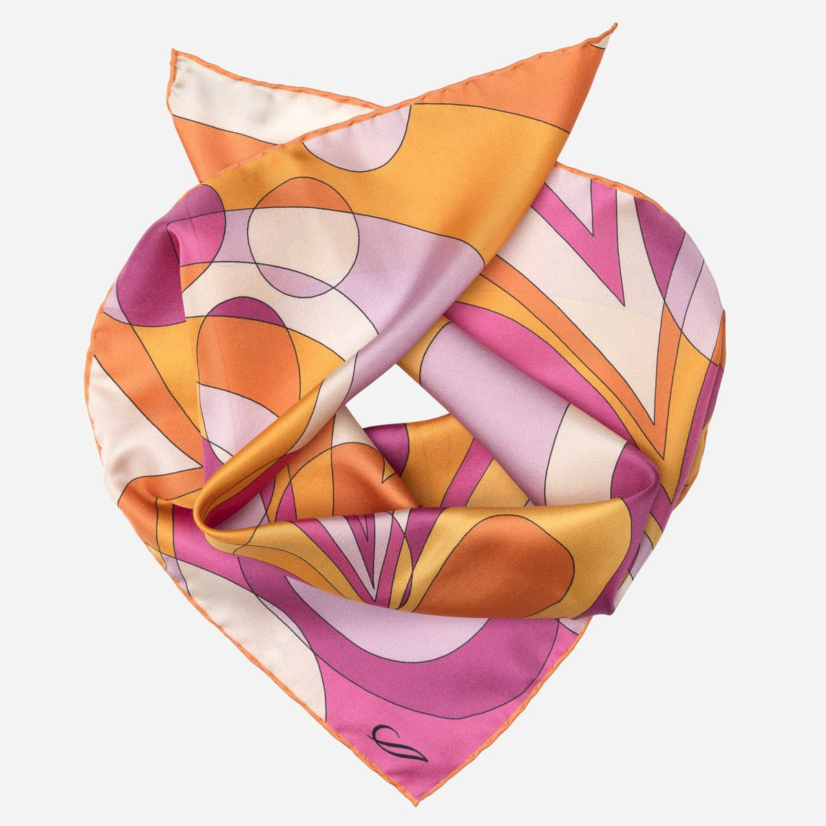 Women's Silk Bandana Orange and Pink