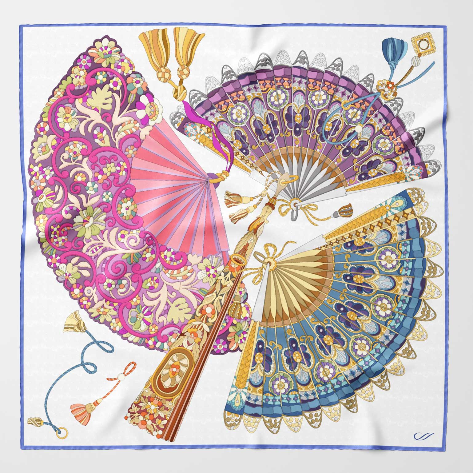 Women's luxury hand rolled Italian silk bandana scarf