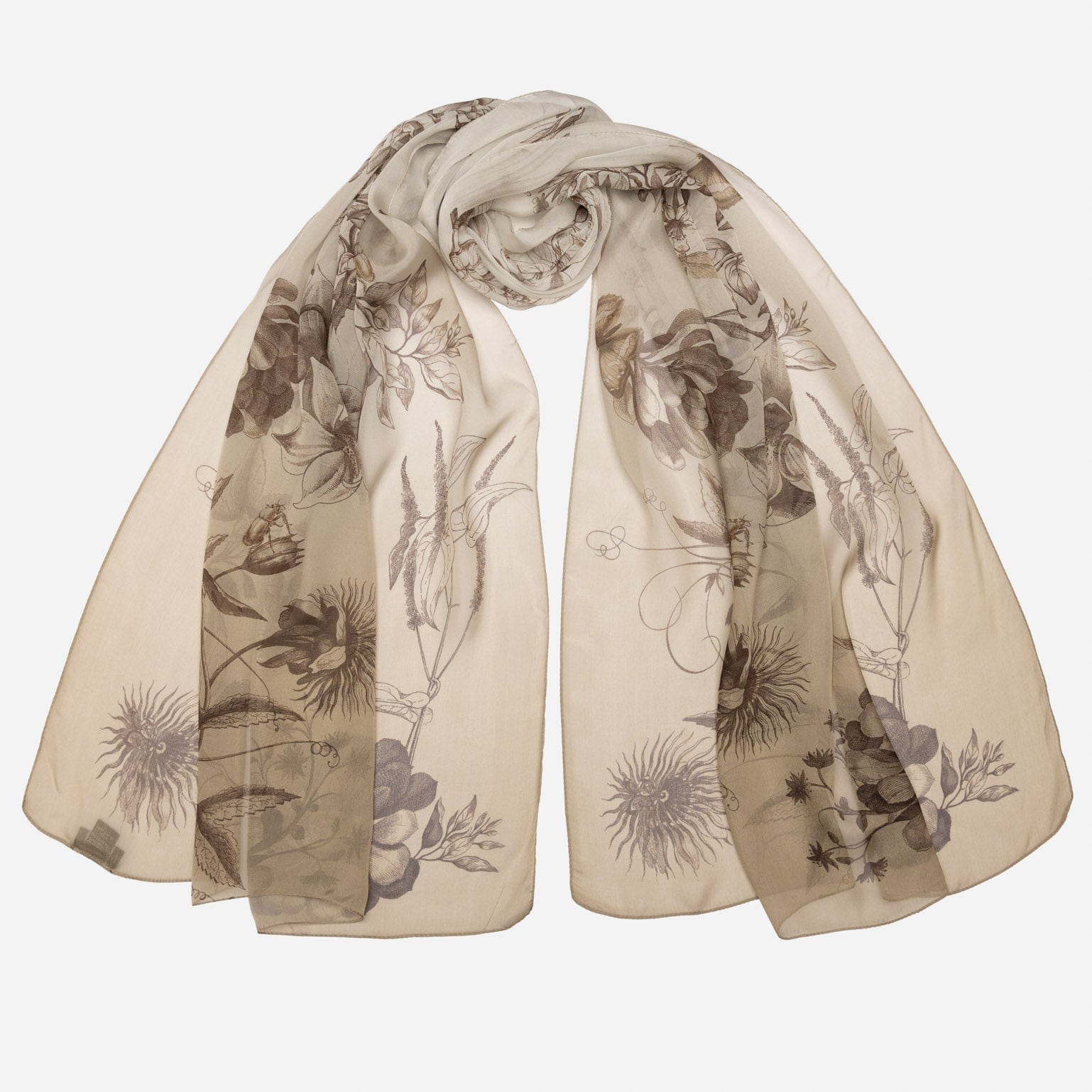 Designer Italian Silk Scarf - Antique Bronze