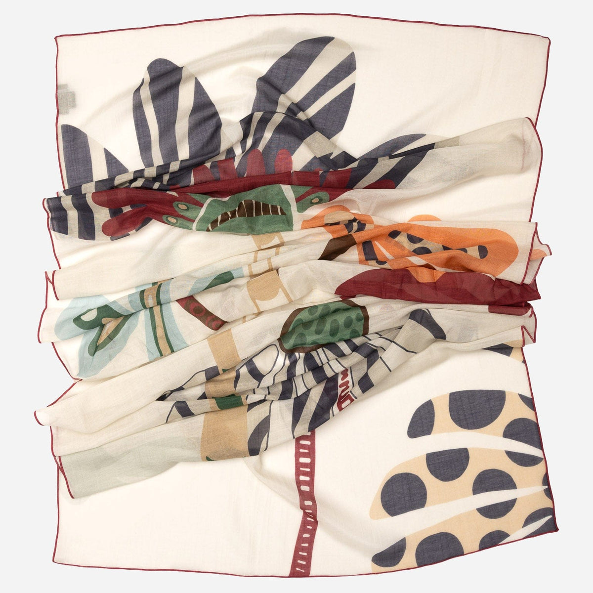 Italian Designer Silk Cotton Large Scarf