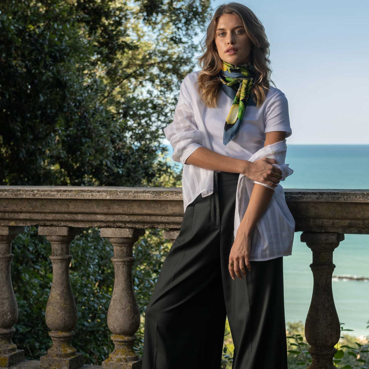 Women&#39;s luxury designer handmade Italian silk scarf