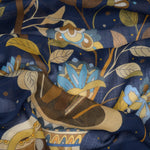 Luxury Blue Wool & Silk Scarf