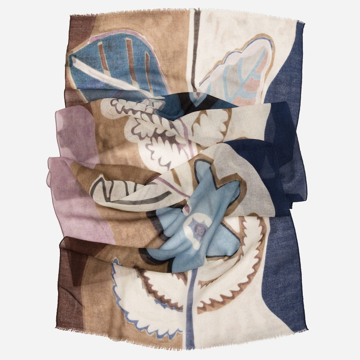 Blue and Lavender Italian Wool Scarf