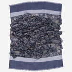 Blue Paisley Wool Scarf