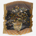 Luxury Brown Wool & Silk Scarf