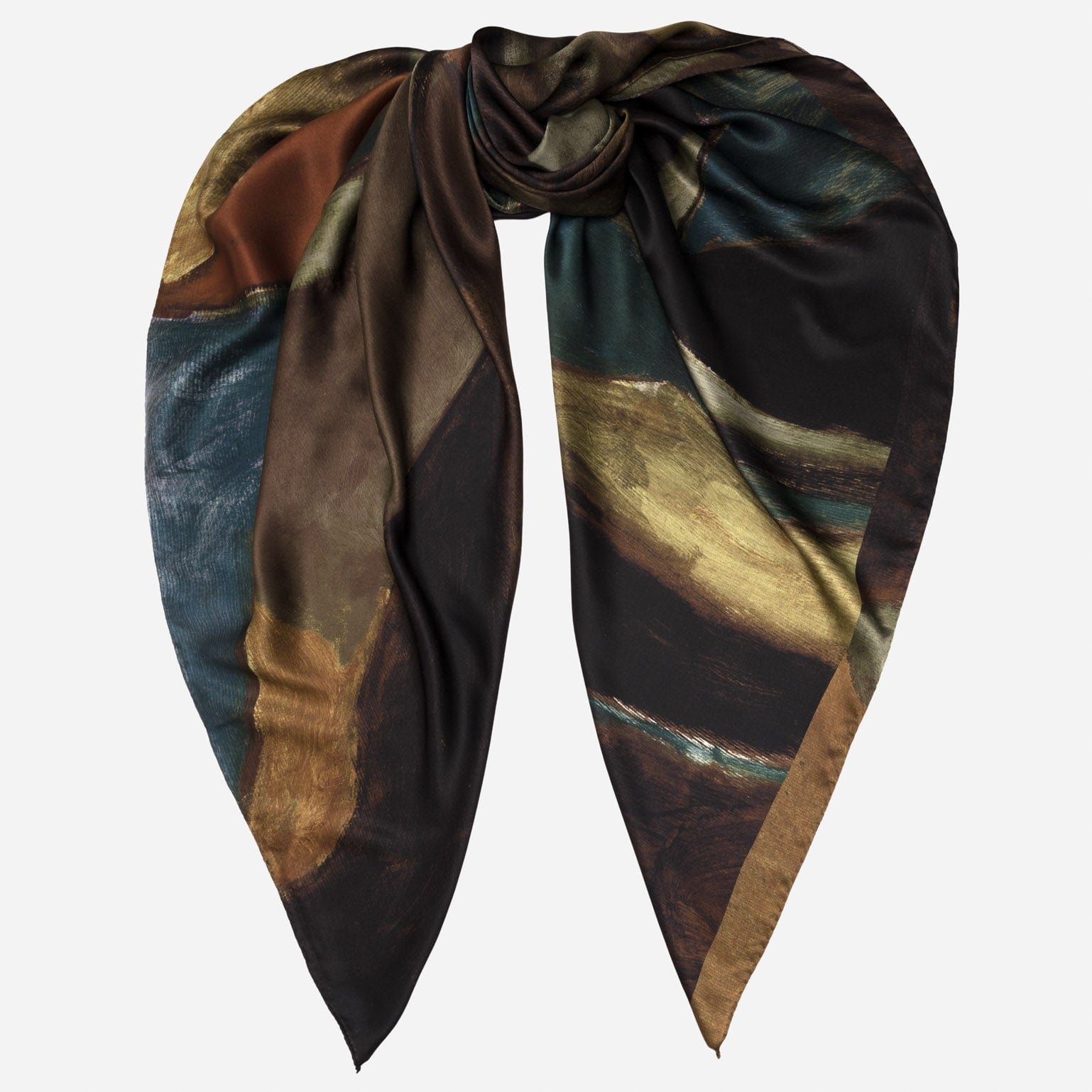 Extra Large Brown Silk Square Scarf