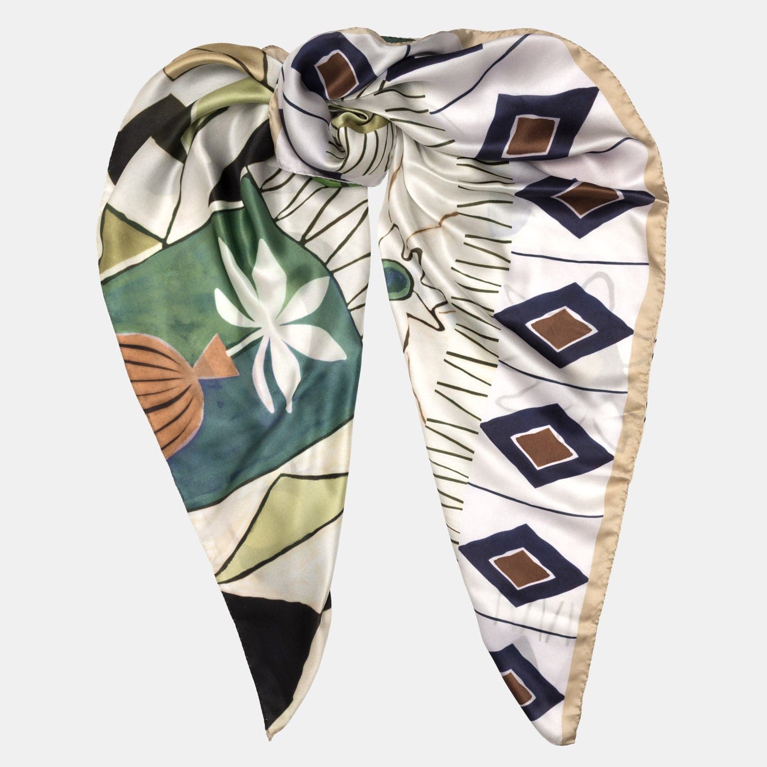 Women's Extra Large White Silk Square Scarf