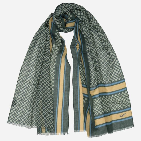 Green Italian Designer Wool Scarf