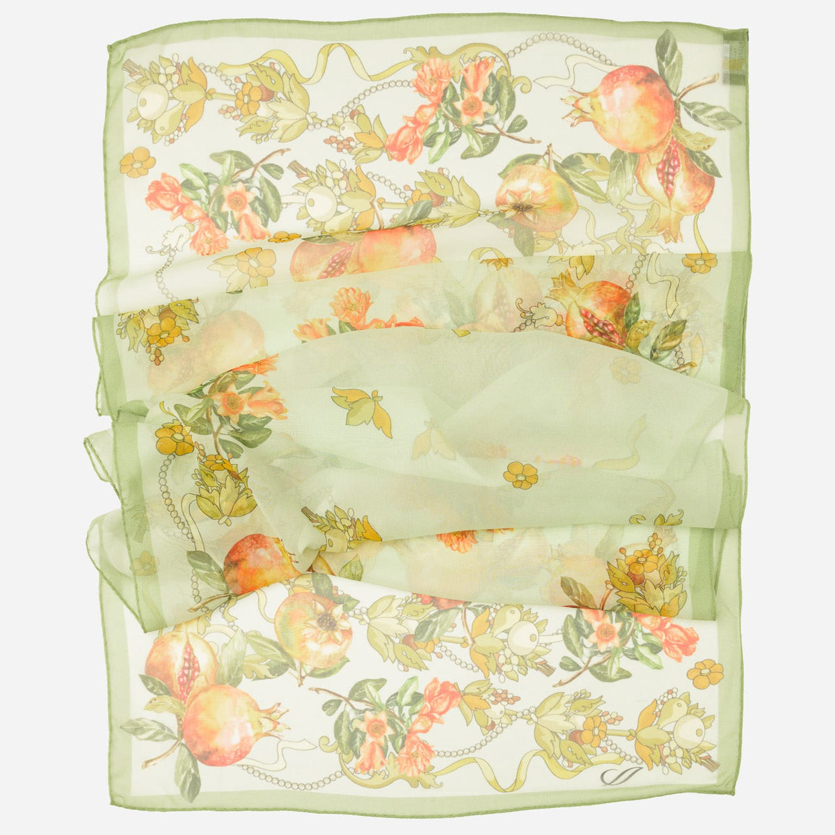 Women's Mint Green Italian Long Silk Scarf