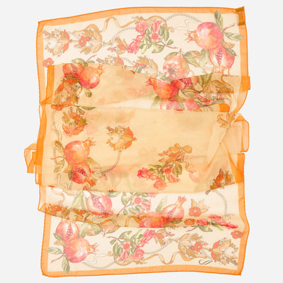 Women's Yellow Italian Long Silk Scarf