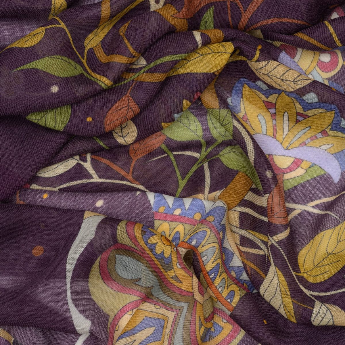 Luxury Plum Wool & Silk Scarf