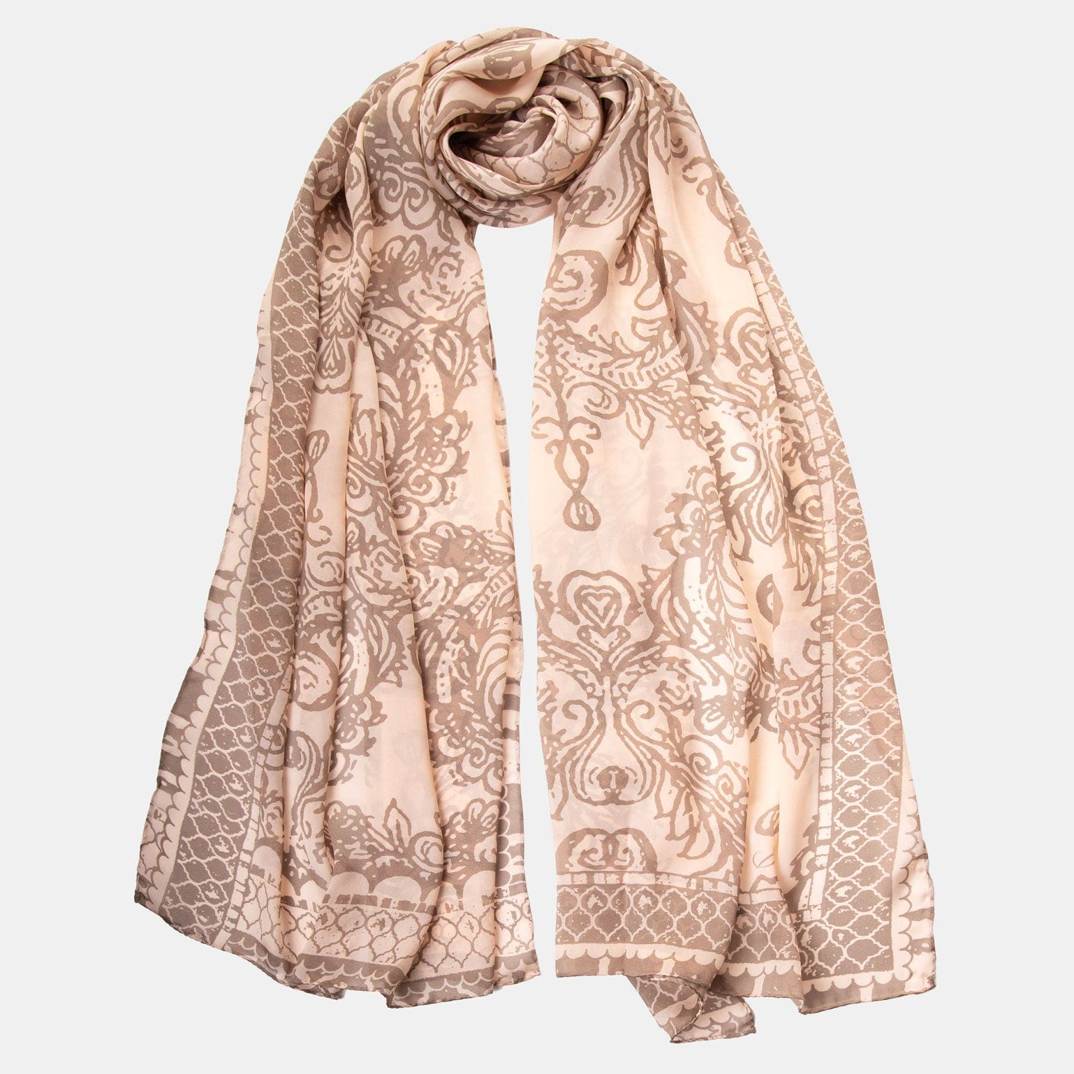 Peach silk Italian shawl wrap
