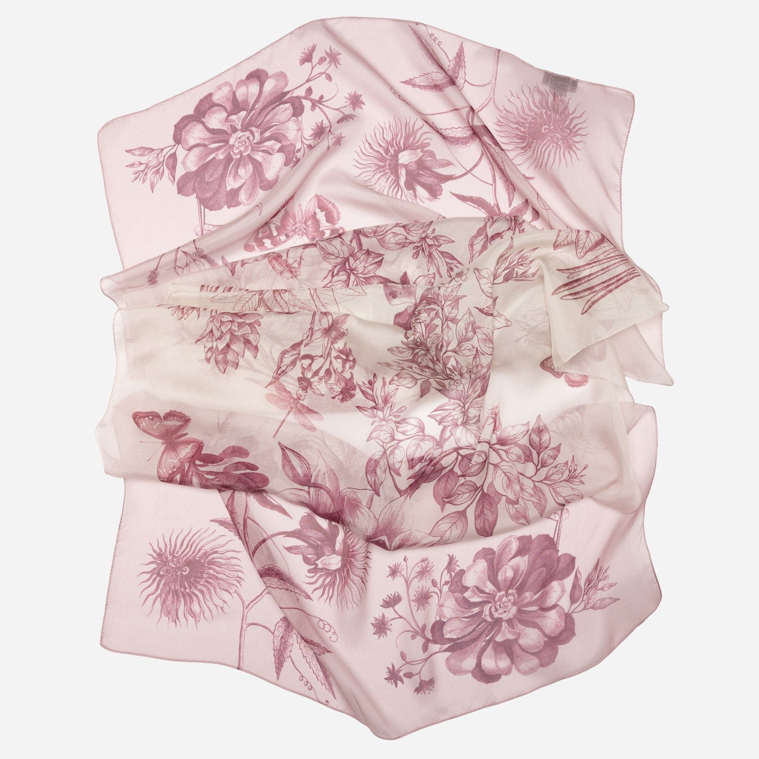 Designer Italian Silk Scarf - Pink Floral