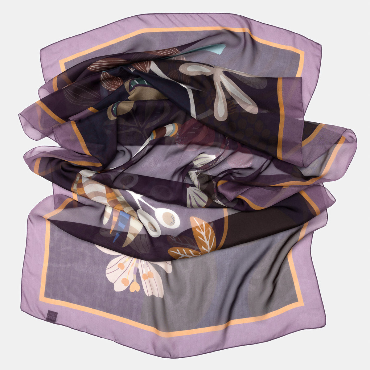 Plum Purple Italian Silk Scarf