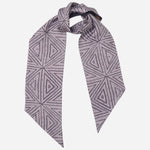 Italian Designer Purple Skinny Silk Scarf