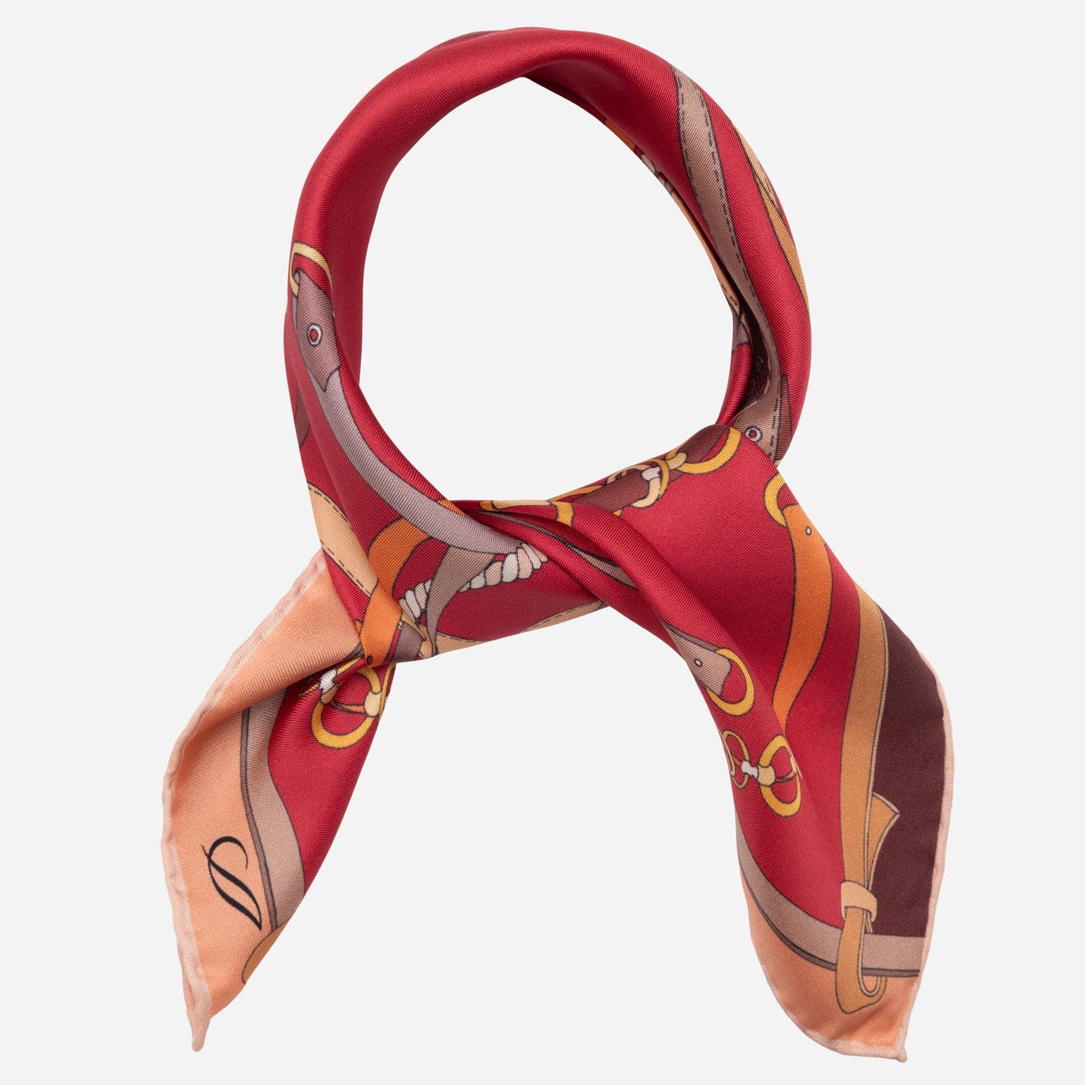 Women's Red Silk Bandana Scarf