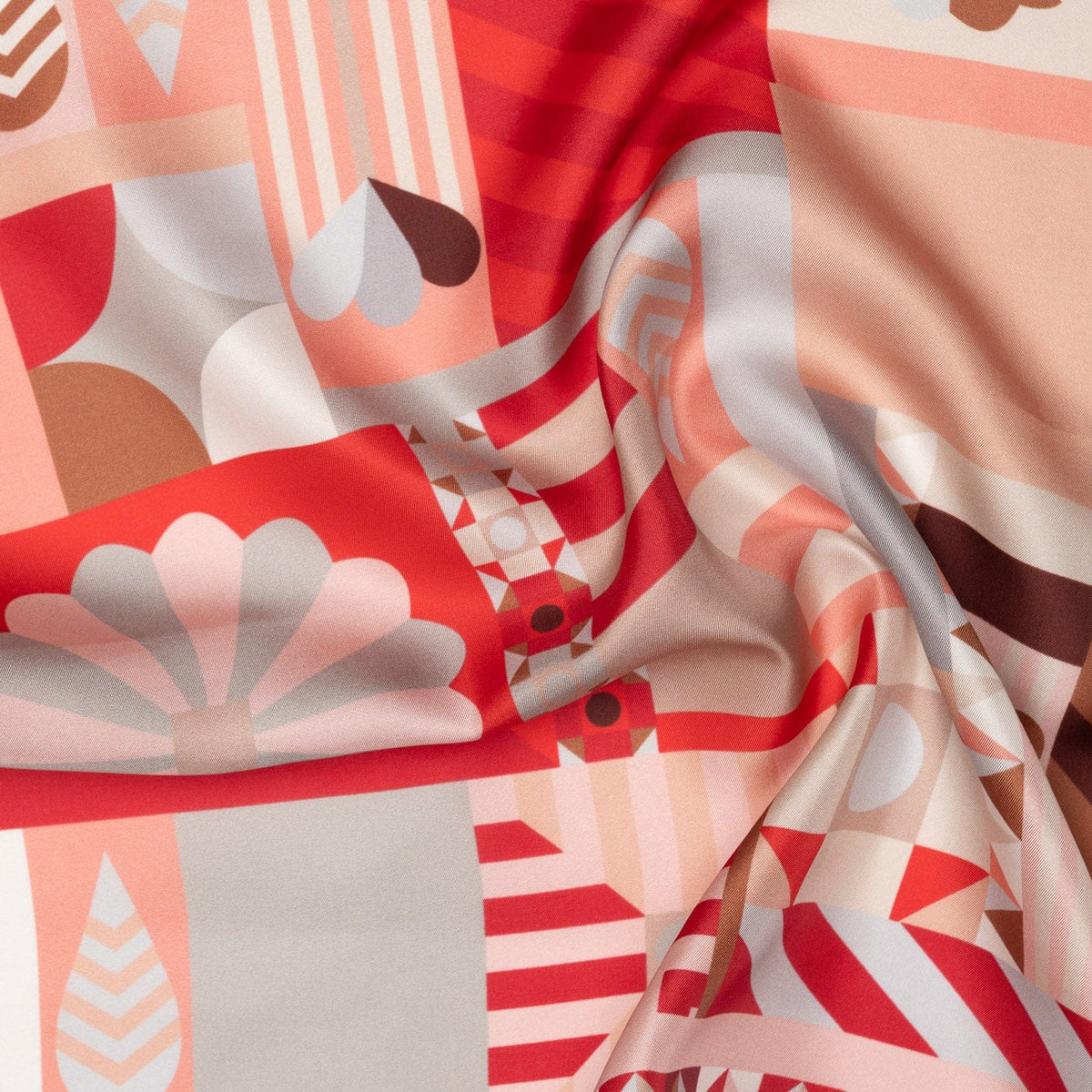 Women's Silk Bandana Geometric Red