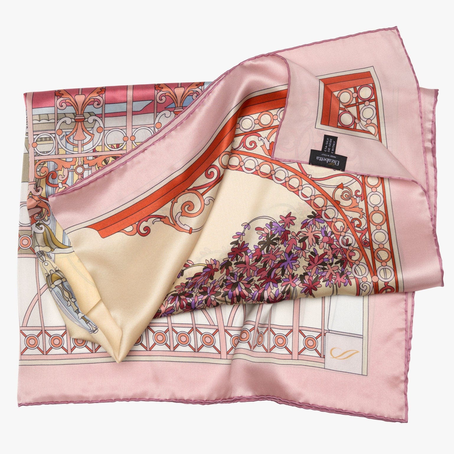 Garden of Dreams Silk Foulard Pink