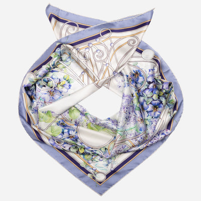 Purple Lilac Watercolor Silk Square Scarf