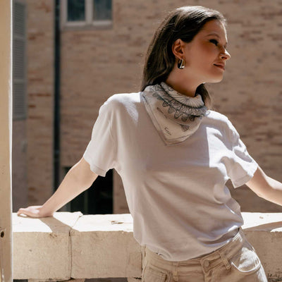 Italian silk small neck scarf